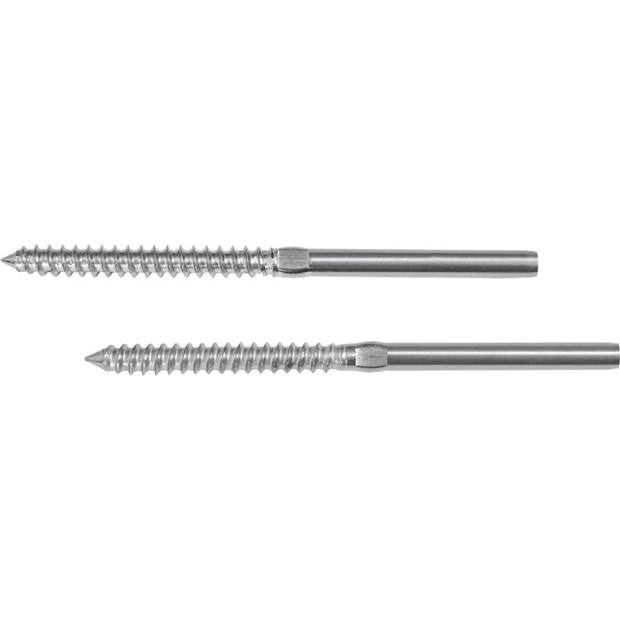 Stainless Steel Balustrade Rope 3.2mm Swage 2 X Lag Screw Term 10 Pk Image 5