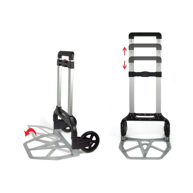 150kg Portable Cart Folding Push Hand Collapsible Luggage Trolley Image 9