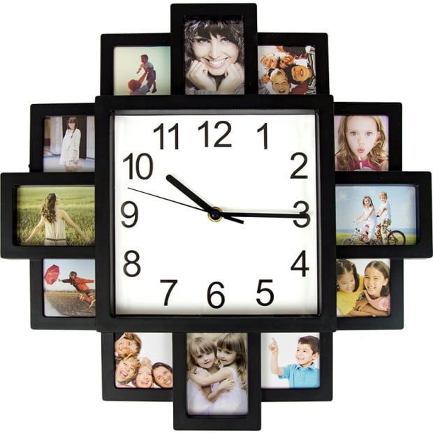Photo Frame Picture Collage 12-p Display Wall Clock Photowall Décor Image 4