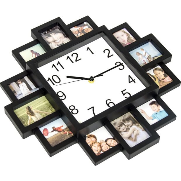 Photo Frame Picture Collage 12-p Display Wall Clock Photowall Décor Image 5
