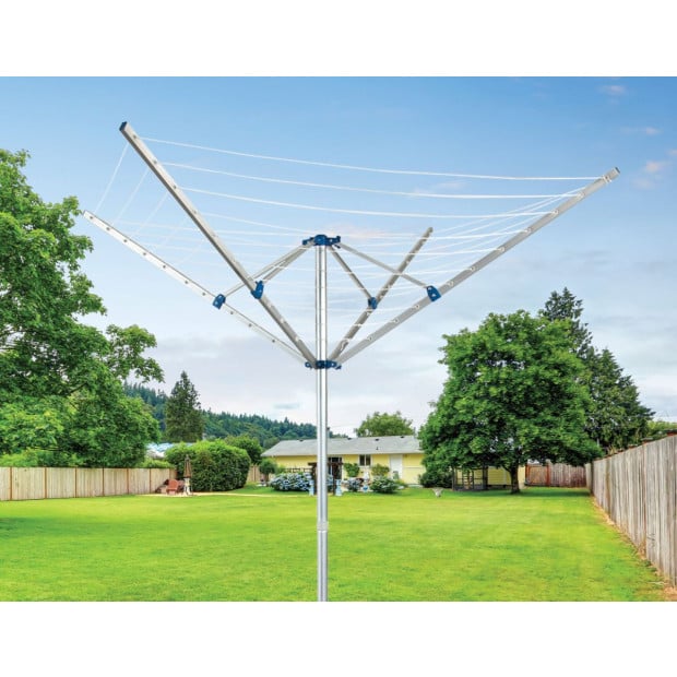 4 Arm Rotary Washing Line Clothes Dryer Outdoor Free Cover Spike 40m Image 2