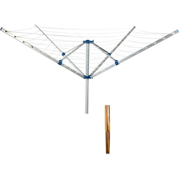 4 Arm Rotary Washing Line Clothes Dryer Outdoor Free Cover Spike 40m Image 6