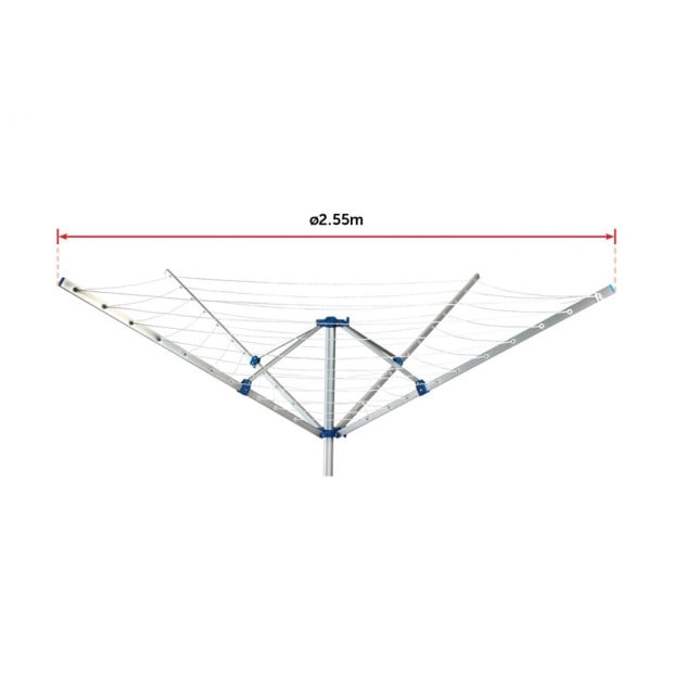 4 Arm Rotary Washing Line Clothes Dryer Outdoor Free Cover Spike 40m Image 7