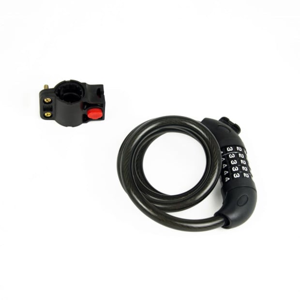 Security 4 Digit Combination Bike Cable Lock With Mounting Bracket Image 4