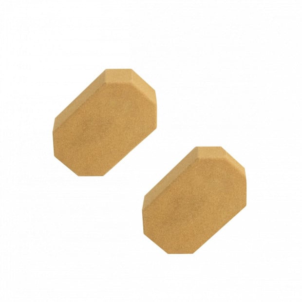 Natural Cork Octagon Yoga Blocks Brick Exercise 2 Pcs Set Eco Non-slip Image 4