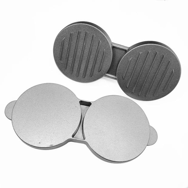 Double Burger Press Maker Non Stick Aluminium Beef Patty Meat Bbq Image 7