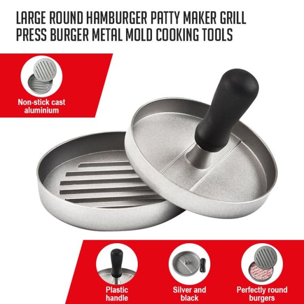 Large Round Patty Maker Grill Press Burger Metal Mold Cooking Tools Image 2