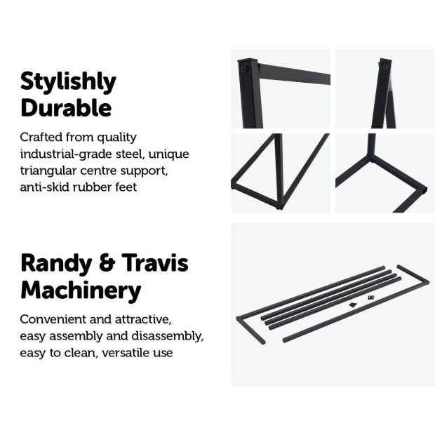 Commercial Clothing Garment Rack Shop Black Image 10