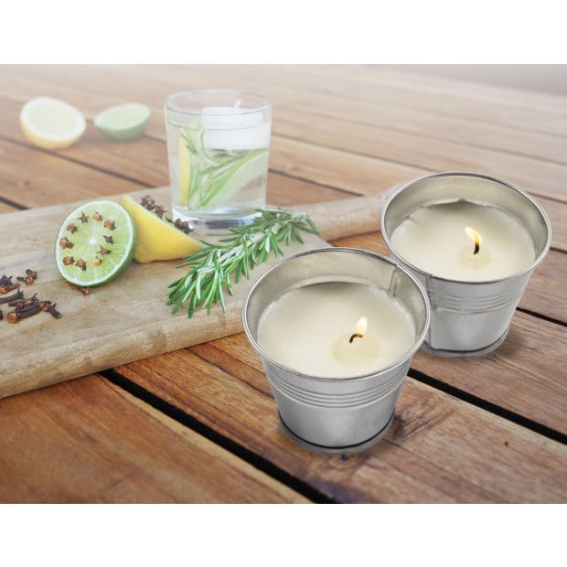 8x Mosquito Insect Bug Repellent Small Bucket Citronella Candles
