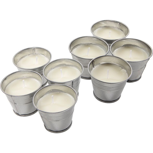 8x Mosquito Insect Bug Repellent Small Bucket Citronella Candles Image 10