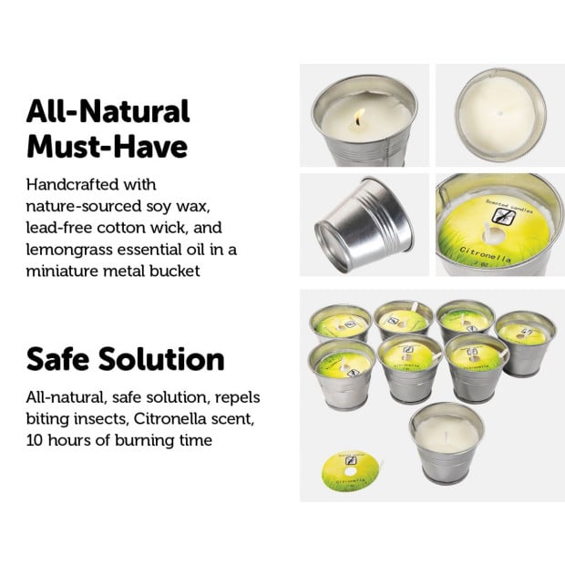 8x Mosquito Insect Bug Repellent Small Bucket Citronella Candles Image 3
