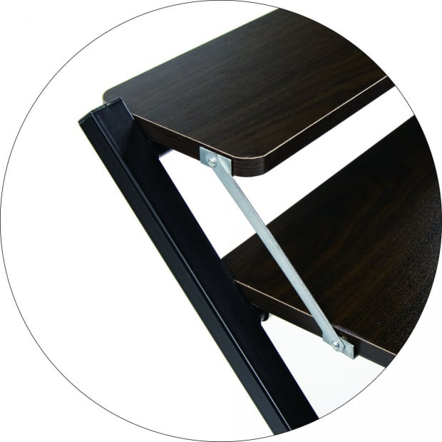 Folding Desk With Shelf Computer Table Side Home Office Furniture Image 9