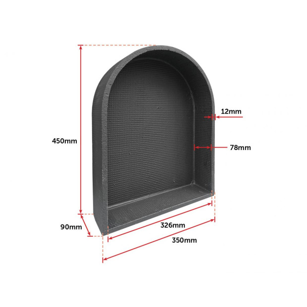 Shower Niche - Arch 450 X 350 X 90mm Prefabricated Wall Renovation Image 7