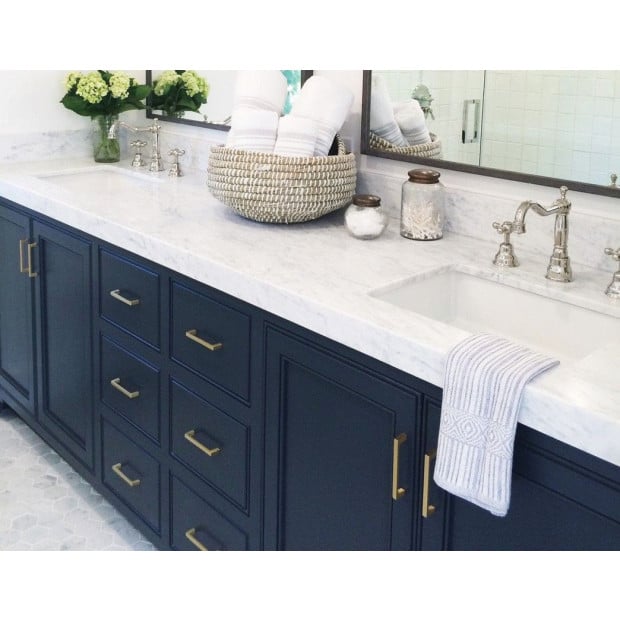 15x Brushed Brass Drawer Kitchen Cabinet Handles Gold Finish 96mm Image 2