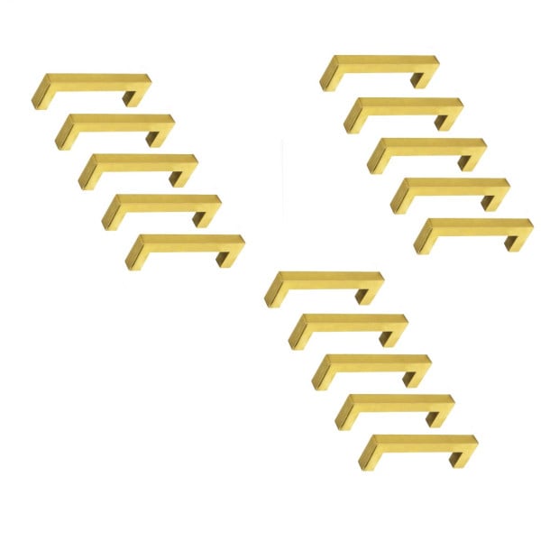 15x Brushed Brass Drawer Kitchen Cabinet Handles Gold Finish 96mm Image 6