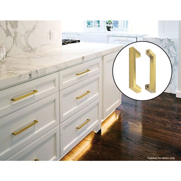 15x Brushed Brass Drawer Kitchen, Dresser Hardware Pulls Gold