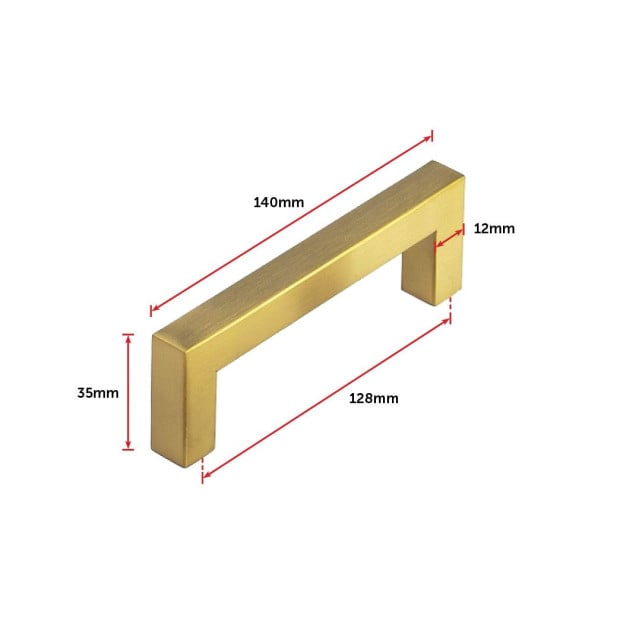 15x Brushed Brass Drawer Kitchen Cabinet Handles - Gold Finish 128mm Image 11