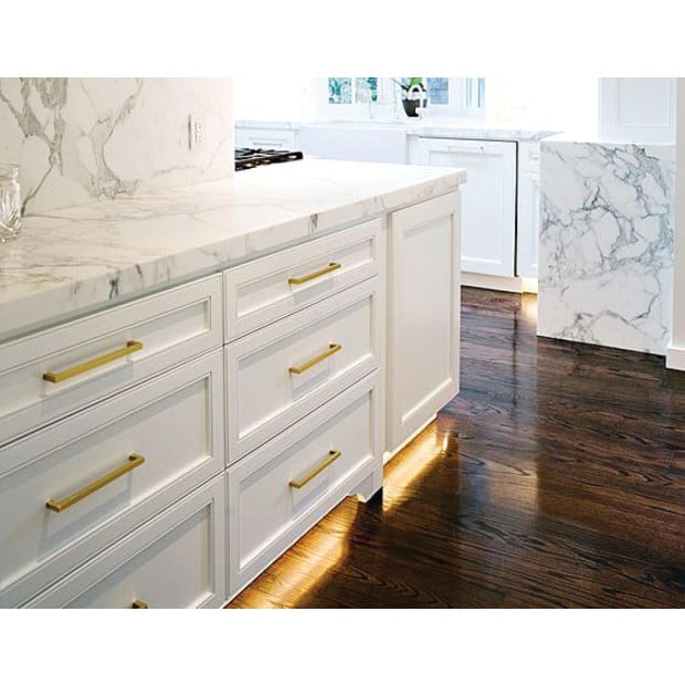15x Brushed Brass Drawer Kitchen Cabinet Handles - Gold Finish 128mm Image 2