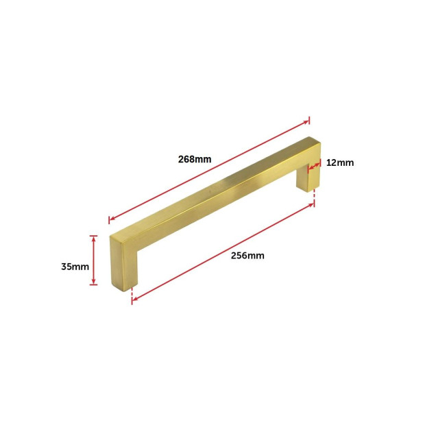 15x Brushed Brass Drawer Kitchen Cabinet Handles - Gold Finish 256mm Image 10