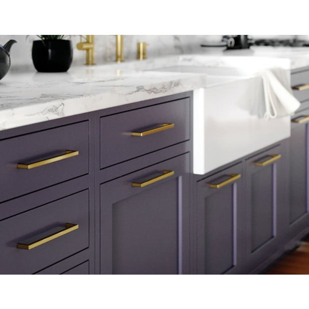 15x Brushed Brass Drawer Kitchen Cabinet Handles - Gold Finish 256mm Image 2