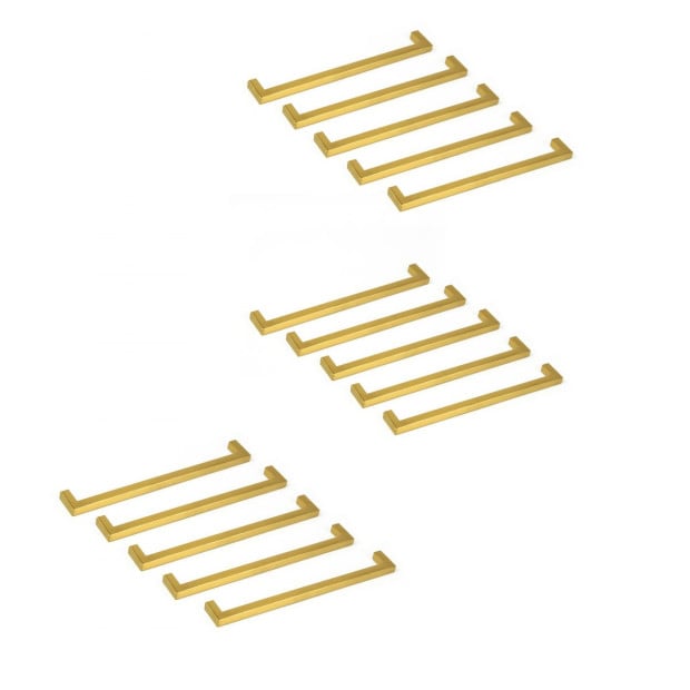 15x Brushed Brass Drawer Kitchen Cabinet Handles - Gold Finish 256mm Image 6