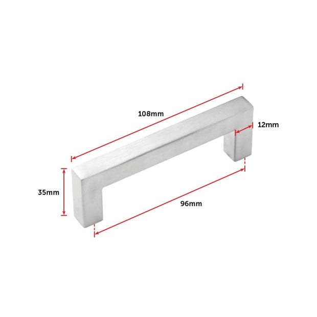 Brushed Nickel Stainless Steel Kitchen Cabinet Square Handles 15-pack Image 11