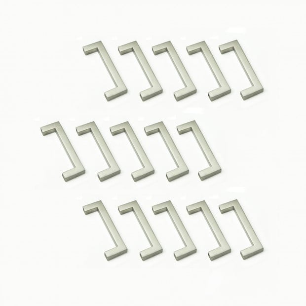 Brushed Nickel Stainless Steel Kitchen Cabinet Square Handles 15-pack Image 6