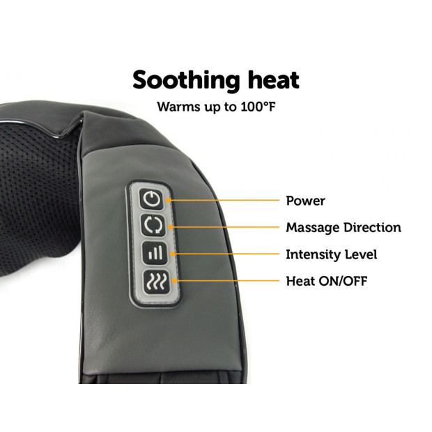 Shiatsu Neck & Back Massager With Heat Deep Kneading Massage Pillow Image 6