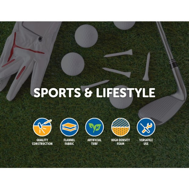 Golf Beer Pong Game Toy Set Green Putting Matt With 2 Putters, 6 Balls Image 2