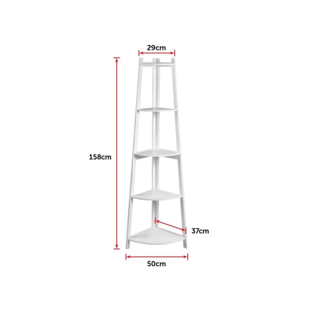Corner Ladder Shelf Bookcase Display Storage Unit Image 10
