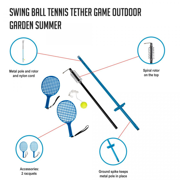 Swing Ball Tennis Tether Game Outdoor Garden Summer Image 2