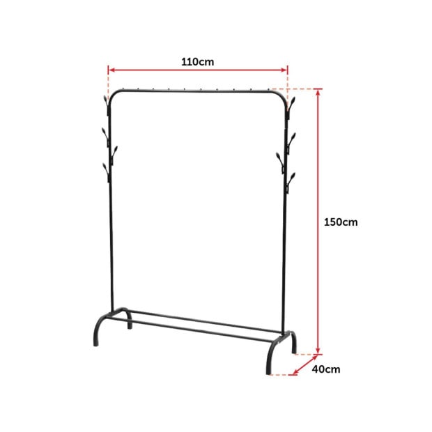 Closet Metal Garment Rack Portable Storage Shoes Rack Black Image 5