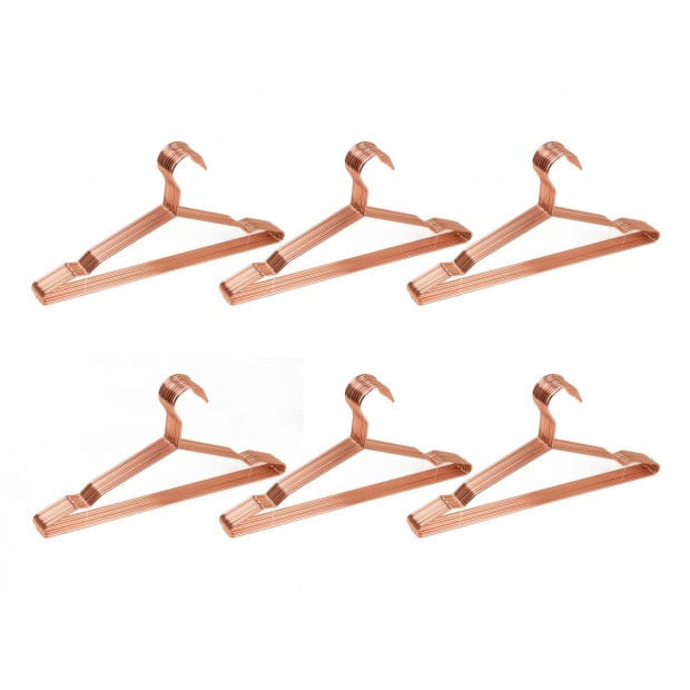 16.5 Rose Gold Shiny Metal Wire Coat Clothes Hangers (60pc Per Set) Image 2