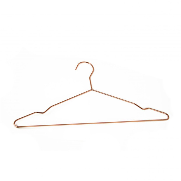 16.5 Rose Gold Shiny Metal Wire Coat Clothes Hangers (30pc Per Set) Image 7