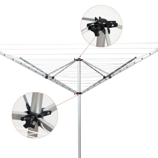 4 Arm Rotary Airer Outdoor Washing Line Clothes Dryer 50m Length Image 4