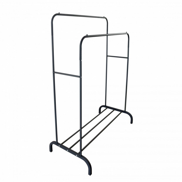 Heavy Metal Double Clothes Rail Hanging Rack Stand Storage Shelf Image 5