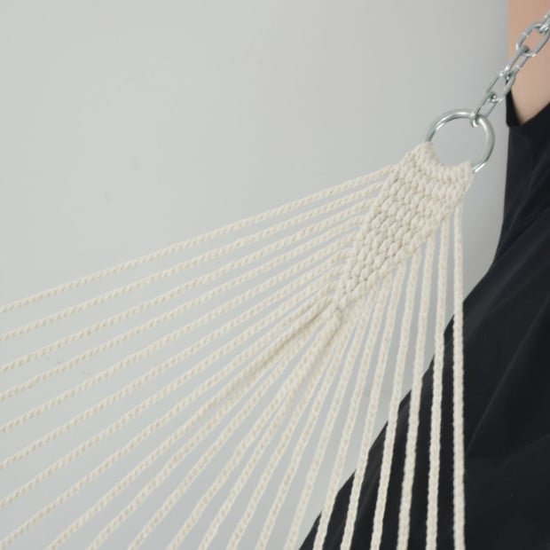 4m Traditional Cotton Rope Hammock With Hanging Hardware Image 3