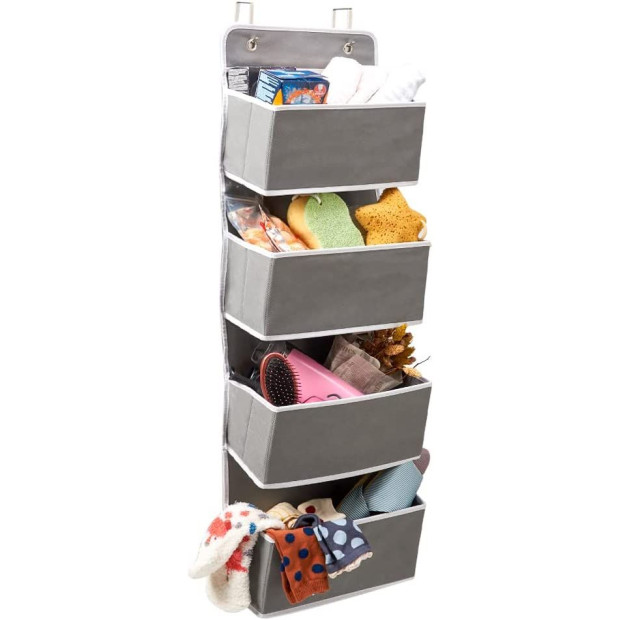 2 Pack Over The Door Hanging Storage Organizer With 4 Pouch Pocket