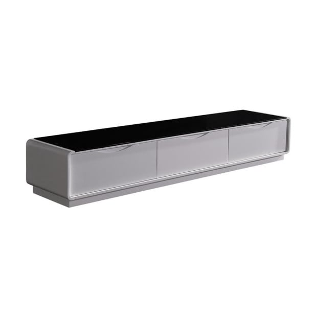 TV Cabinet 3 Storage Drawers Assembled Entertainment Unit Black White