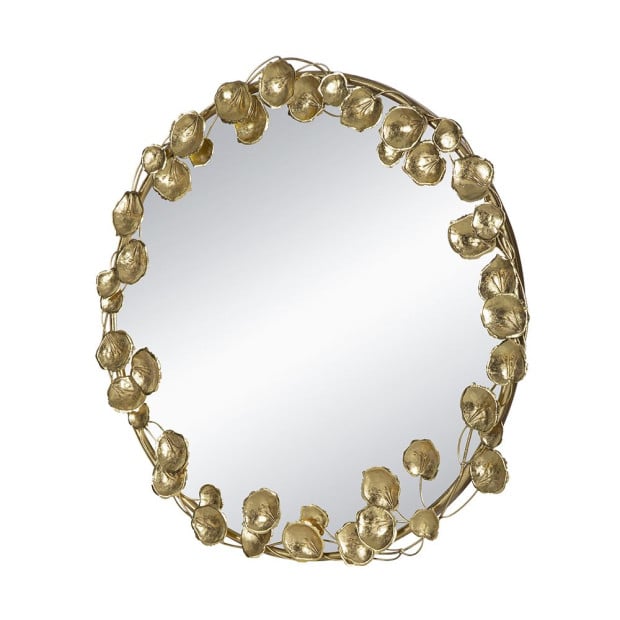 Gold Leaf Designer Wall Mirror Round 90x90x7cm Image 7