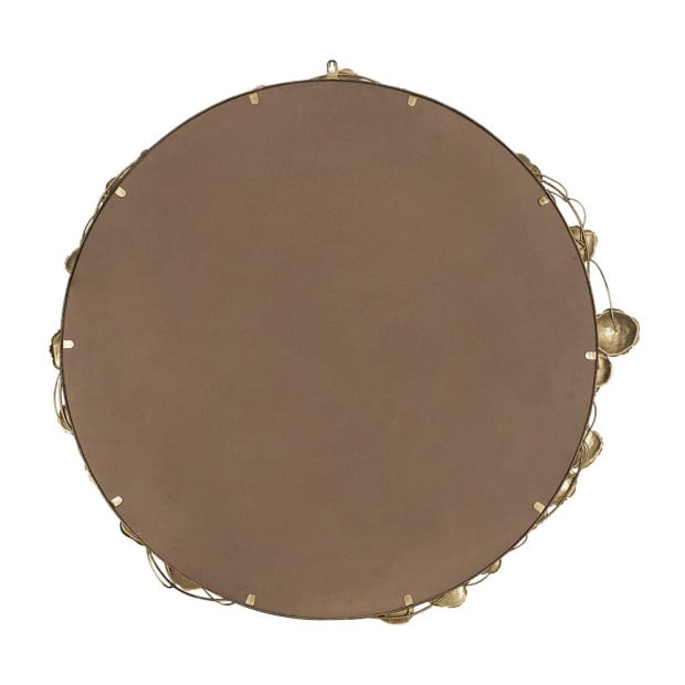 Gold Leaf Designer Wall Mirror Round 90x90x7cm Image 9