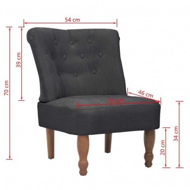 French Chair Grey Fabric Image 7