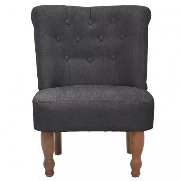 French Chairs 2 Pcs Grey Fabric Image 3