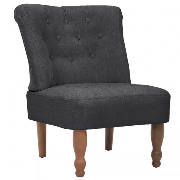 French Chairs 2 Pcs Grey Fabric Image 4