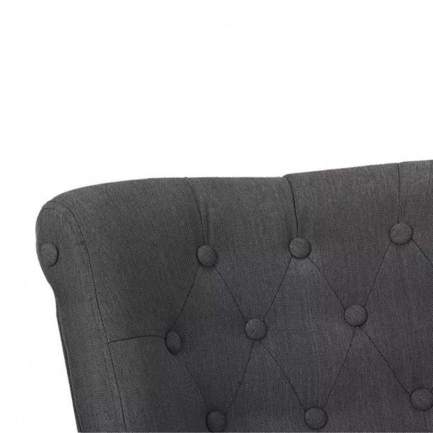 French Chairs 2 Pcs Grey Fabric Image 6