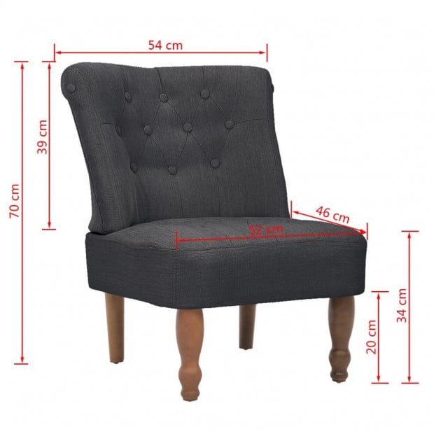 French Chairs 2 Pcs Grey Fabric Image 8