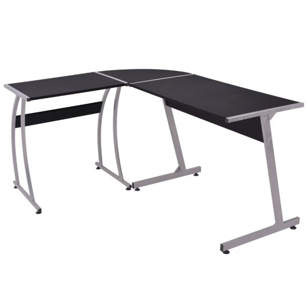 Corner Desk L-shaped Black