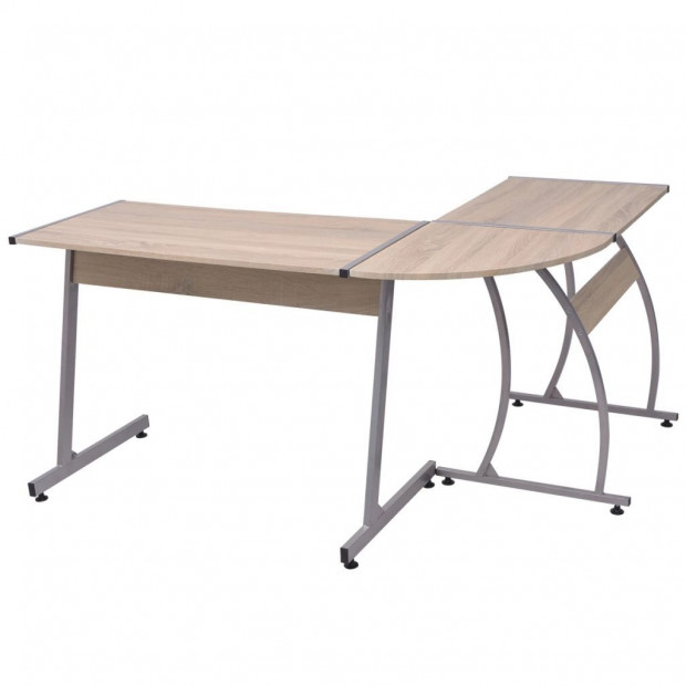 Corner Desk L-shaped Oak Image 4