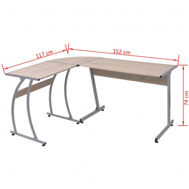 Corner Desk L-shaped Oak Image 5