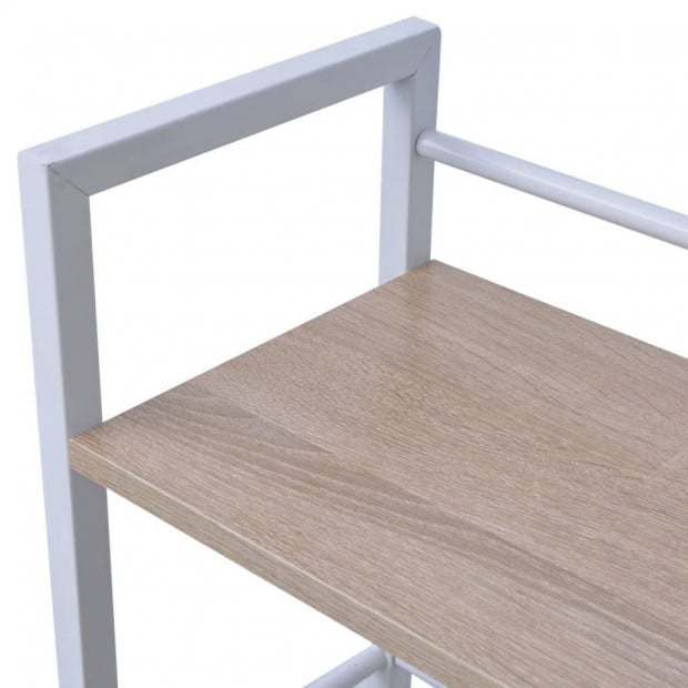 Desk With 4-tier Bookcase Oak Image 4